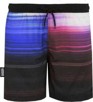 GUGGEN Mountain Badehose Badeshorts Herren Badehose mit Kordelzug Beachshorts Boxer-Badehose Schwimmhose, Männer, blau, lila, schwarz, gestreift, Kordel, Gummibund