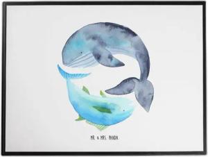 Mr. & Mrs. Panda Schreibtischunterlage Walfisch Thunfisch - Weiß - Geschenk, Gute Laune, Tunfisch, Schreibun, (1 tlg)
