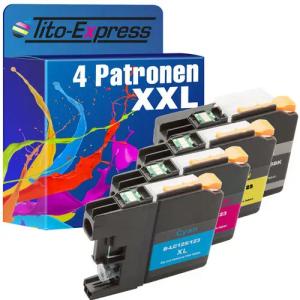 Tito-Express 4er Set ersetzt Brother LC-12E LC12E Tintenpatrone (für MFC-J-6925DW)