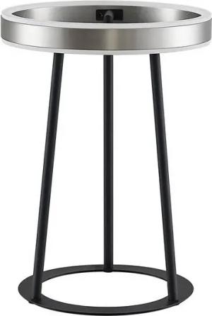 Lucande LED Tischleuchte Seppe, dimmbar, LED-Leuchtmittel fest verbaut, warmweiß, Modern, Eisen, Aluminium, Kunststoff, nickel, Schwarz, 1 flammig