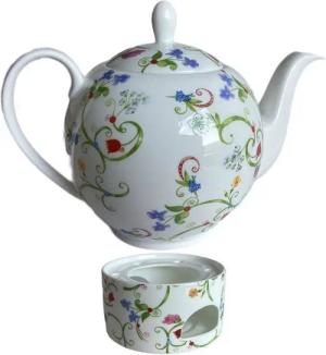 Dekomiro Teekanne, 1 l, (set, 2-St., 1 Kanne 1 Stövchen)