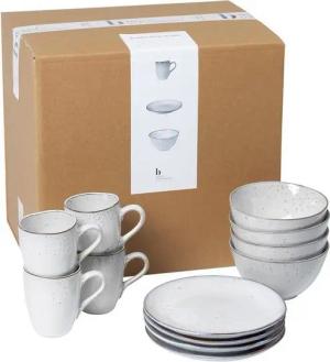 Broste Copenhagen Frühstücks-Set Copenhagen NORDIC SAND Frühstücksset 12tlg, Nordic Sand Frühstücksset für vier