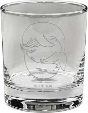 Mr. & Mrs. Panda Whiskyglas Walfisch Thunfisch - Transparent - Geschenk, Flachwitz, Whiskeylgas, Premium Glas, Individuelle Gravur