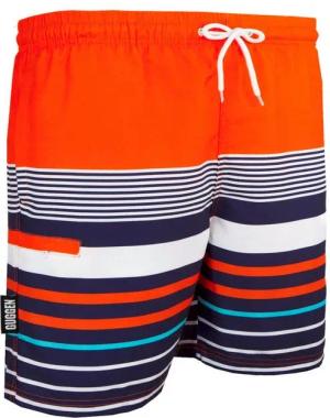 GUGGEN Mountain Badehose Schnelltrocknende Badeshorts 595 mit Kordelzug Beachshorts Boardshorts Boardshorts Schwimmhose Männer mit Muster orange gestreift
