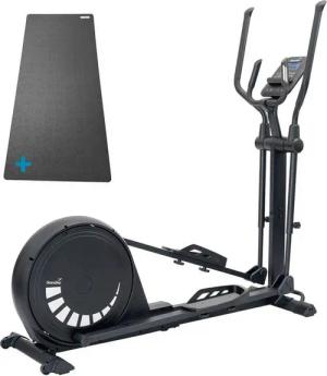 Skandika Crosstrainer Carbon P20-R mit Matte, Ellipsentrainer für Zuhause (mit Bodenschutzmatte, mit LCD-Display), 23 Programme, Kinomap&App kompatibel, bis 135 kg, 16 Widerstandsstufen