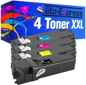 Tito-Express Tonerpatrone 4er Set ersetzt Dell 1320 Dell-1320 Dell1320, für Dell 1250c 1350cnw 1355cn 1355cnw