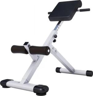 GORILLA SPORTS Rückentrainer Hyperextension - Verstellbar, Klappbar, Schwarz / Weiß - Bauchtrainer