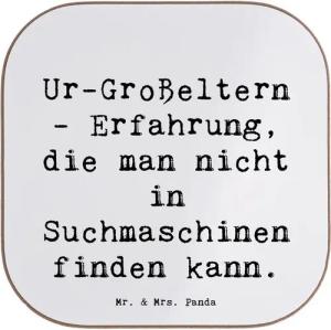 Mr. & Mrs. Panda Getränkeuntersetzer Erfahrung Ur-Großeltern - Weiß - Geschenk, Mama, Bierdeckel, Schweste, 1-tlg., Liebevolle Motive