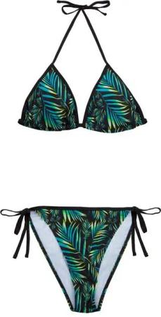 AvaMia Triangel-Bikini Damen Bikini Set Triangel 2222 Jungel Dschungel Schwarz (Bikinihose und Bikinitop) Damen Bikini Set Triangel Jungel Dschungel Schwarz