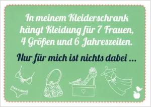 Postkarte "In meinem Kleiderschrank hängt Kleidung für ...