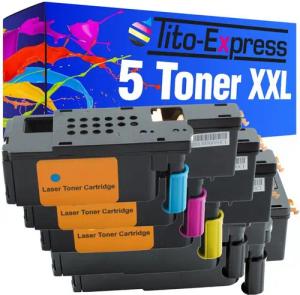 Tito-Express Tonerpatrone 5er Set ersetzt Dell 1660 Dell-1660 Dell1660, für Dell 1660Cw