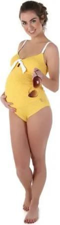 petit amour Umstandsbadeanzug maternity swimwear ANTONIE_yellow Umstandsbademode Bikini schwanger Raffinierte Umstandsbademode wächst mit, Design made in Hamburg.