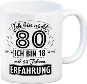 speecheese Tasse Witziger Kaffeebecher für den 80. Geburtstag mit Motiv: Erfahrung