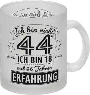 speecheese Tasse Witziger Glas Tasse für den 44. Geburtstag mit Motiv: Erfahrung