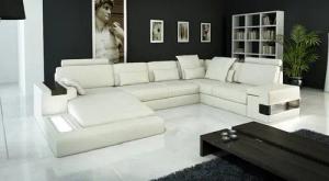 JVmoebel Ecksofa U Form Sofa Couch Polster Garnitur Wohnlandschaft Leder Belechtet, Made in Europa