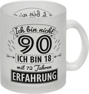 speecheese Tasse Witziger Glas Tasse für den 90. Geburtstag mit Motiv: Erfahrung