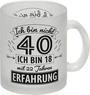 speecheese Tasse Witziger Glas Tasse für den 40. Geburtstag mit Motiv: Erfahrung