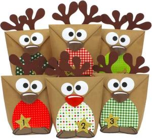PAPIERDRACHEN Adventskalender Papierdrachen DIY Adventskalender zum Befüllen - Rentiere zum Basteln