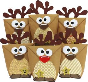 PAPIERDRACHEN Adventskalender Papierdrachen DIY Adventskalender zum Befüllen - Rentiere zum Basteln