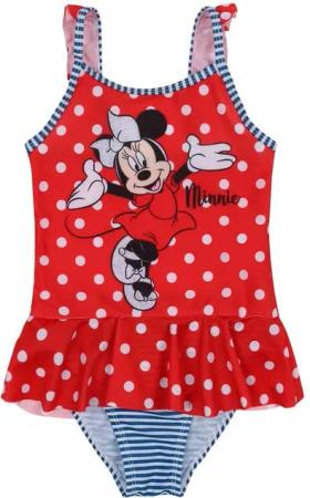 Sarcia.eu Badekleid DISNEY Minnie Mouse Rot gestreifter Badeanzug, Mädchen 8-9 Jahre