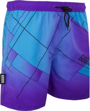 GUGGEN Mountain Badehose Badehose Herren Schnelltrocknende Badeshorts Kordelzug kariert Schnelltrocknende Badeshorts Kordelzug kariertes lilanes Muster