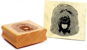 Dekolando Stempel Motivstempel Briard Stempel Hund Holzstempel 43 x 48 mm
