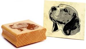 Dekolando Stempel Motivstempel Beagle Stempel Hund Holzstempel 49 x 48 mm