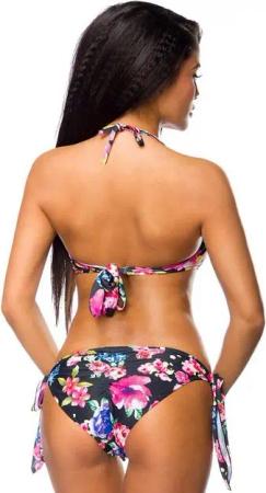 Samegame Bandeau-Bikini Bandeau-Bikini Set Bademode: Bikini-Top, Slip in schwarz geblümt