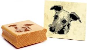 Dekolando Stempel Motivstempel Greyhound Stempel Hund Holzstempel 48 x 44 mm