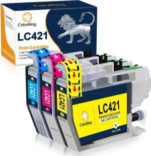 ColorKing 3er kompatible für Brother LC421 LC 421 Druckerpatronen Tintenpatrone (DCP-J 1050 DW DCP-J 1140 DW DCP-J 1800 DW MFC-J 1010 DW)