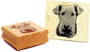 Dekolando Stempel Motivstempel Welsh Terrier Stempel Hund Holzstempel 44 x 48 mm