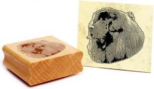 Dekolando Stempel Motivstempel Tibetan Mastiff Stempel Hund Holzstempel 48 x 47 mm