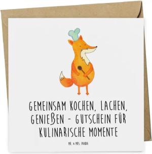 Mr. & Mrs. Panda Grußkarte Kochkurs Erlebnisse - Weiß - Geschenk, genießen, Geschenkidee, Weihna
