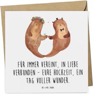 Mr. & Mrs. Panda Grußkarte Hochzeit Wunder - Weiß - Geschenk, Eure Hochzeit, Hochzeitstag, Gesch