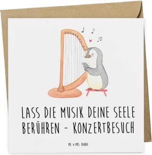 Mr. & Mrs. Panda Grußkarte Seele Konzertbesuch - Weiß - Geschenk, Magie der Musik, Seele berühre