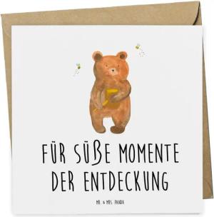 Mr. & Mrs. Panda Grußkarte Schokoladenverkostung Entdeckungsmomente - Weiß - Geschenk, Genuss, s