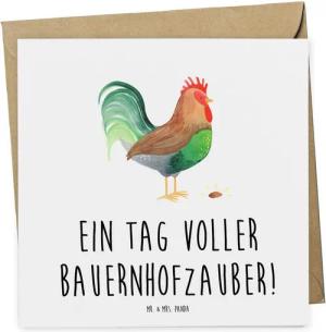 Mr. & Mrs. Panda Grußkarte Bauernhofzauber - Weiß - Geschenk, Naturerlebnis, Landleben, Tag auf