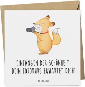 Mr. & Mrs. Panda Grußkarte Fotokurs Schönheit - Weiß - Geschenk, Fotografie lernen, Gutschein, S
