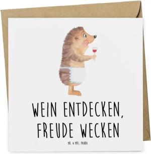 Mr. & Mrs. Panda Grußkarte Weinprobe Freude - Weiß - Geschenk, Weinproben Gutschein, Weine, Mr.