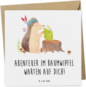 Mr. & Mrs. Panda Grußkarte Kletterpark Abenteuer - Weiß - Geschenk, Nervenkitzel, Gutschein Kart
