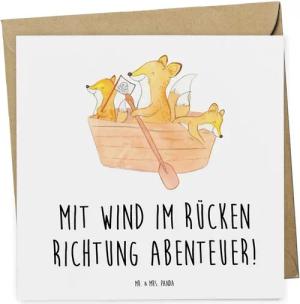 Mr. & Mrs. Panda Grußkarte Segelbootstour Abenteuer - Weiß - Geschenk, Gutschein Karte, Segeln