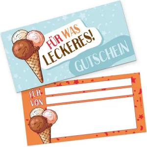 itenga Grußkarten itenga Geschenkgutschein Eis (Motiv 8), Postkarte zum Ausfüllen