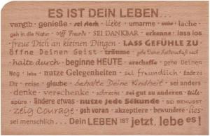 holzpost GmbH Postkarte Holzpostkarte "Es ist Dein Leben...