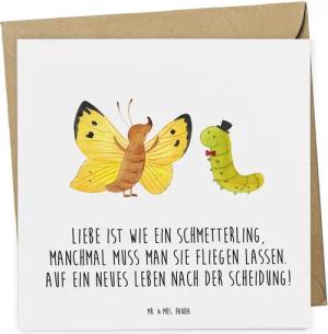 Mr. & Mrs. Panda Grußkarte Scheidung Neuanfang - Weiß - Geschenk, Freundschaft, Zuversicht, hand, Inklusive Umschlag