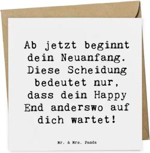 Mr. & Mrs. Panda Grußkarte Neuanfang Scheidung - Weiß - Geschenk, neues Kapitel, Mut, Karte, Hoc, Exklusives Design
