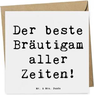Mr. & Mrs. Panda Grußkarte Bester Bräutigam - Weiß - Geschenk, bester zukünftiger Ehemann, zukün, Matte Beschreibfläche