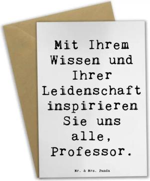 Mr. & Mrs. Panda Grußkarte Inspirierender Professor - Weiß - Geschenk, Motivation, Wertschätzung, Einzigartige Motive