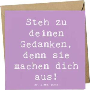Mr. & Mrs. Panda Grußkarte Mutig zu seinen Meinungen stehen - Lavendeltraum - Geschenk, innere S, Inklusive Umschlag