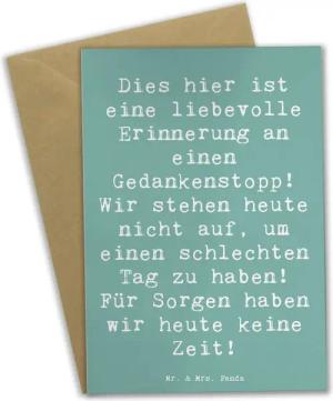 Mr. & Mrs. Panda Grußkarte Freude Erleben - Meeresbrise - Geschenk, keine Sorgen, Zufriedenheit, Einzigartige Motive