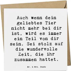 Mr. & Mrs. Panda Grußkarte Trauerbewältigung nach dem Verlust eines Haustiers - Weiß - Geschenk, Exklusives Design